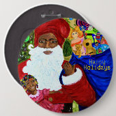 KerstButtonnen - Zwarte kerstcadeautjes - Draag Ronde Button 6,0 Cm (Voorkant /achterkant)