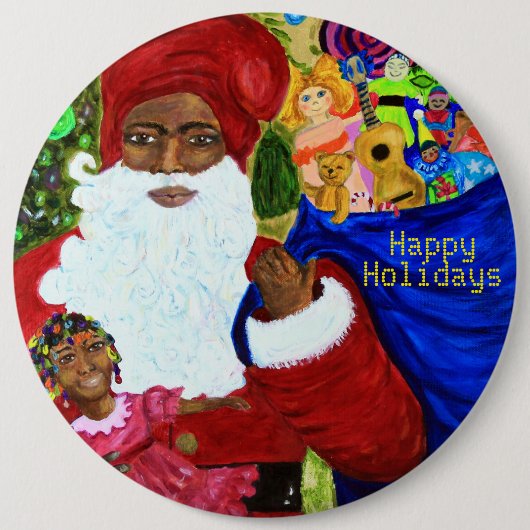 KerstButtonnen - Zwarte kerstcadeautjes - Draag Ronde Button 6,0 Cm (Voorkant)