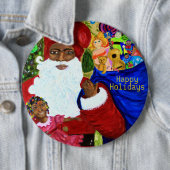 KerstButtonnen - Zwarte kerstcadeautjes - Draag Ronde Button 6,0 Cm (In situ)