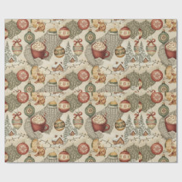 Kerstcabin cadeaupapier