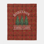 Kerstcabine Familienaam Rode Pset Fleece Deken (Voorkant)