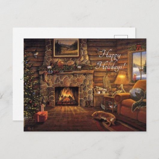 Kerstcabine Feestdagenkaart (Voorkant / Achterkant)