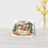 Kerstcabine Kaart (Gele Bloem)