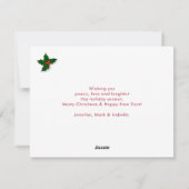 Kerstcaca | Kandijriet | Scarf en Mitts Feestdagenkaart (Achterkant)