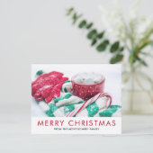 Kerstcaca | Kandijriet | Scarf en Mitts Feestdagenkaart (Staand voorkant)