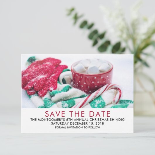 Kerstcaca | Kandijriet | Scarf en Mitts Save The Date (Staand voorkant)