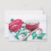 Kerstcacao Candy Cane Scarf & Ghandschoenen RSVP Kaart (Achterkant)