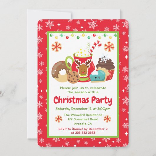 Kerstcacao & Koekjes Kersttraktaties Kaart (Voorkant)