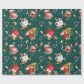 Kerstcacao met Marshmallows-Mokken Cadeaupapier (Vlak)