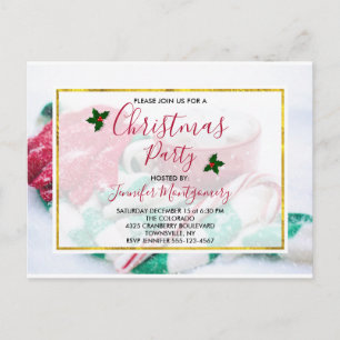 kerstcacao suikerriet Uitnodigen voor feest Briefkaart