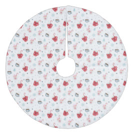 kerstcacaokoppen en snoepsuikerriet fleece kerstboom rok