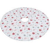 kerstcacaokoppen en snoepsuikerriet fleece kerstboom rok (Gekanteld)