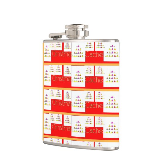 Kerstcache Vinyl verpakte kolf Heupfles (Links)