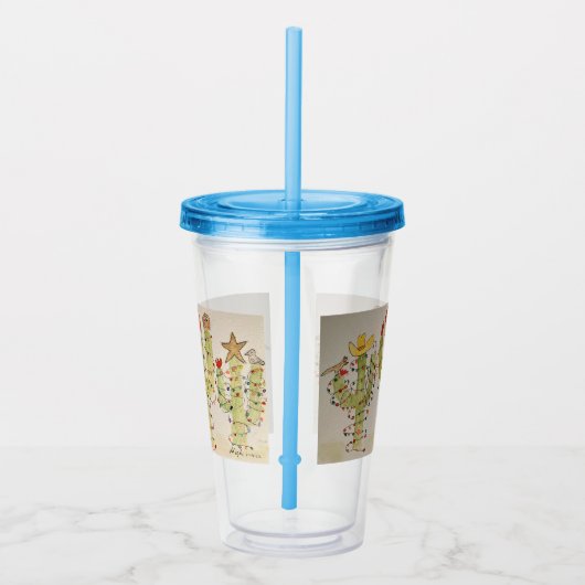 Kerstcactus Acryl Drinkbeker (Rechts)