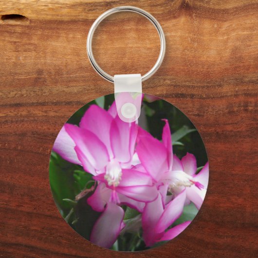 Kerstcactus Bloem Sleutelhanger (Voorkant)