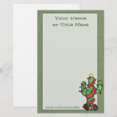 kerstcactus briefpapier (Voorkant / Achterkant)