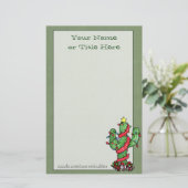 kerstcactus briefpapier (Staand voorkant)