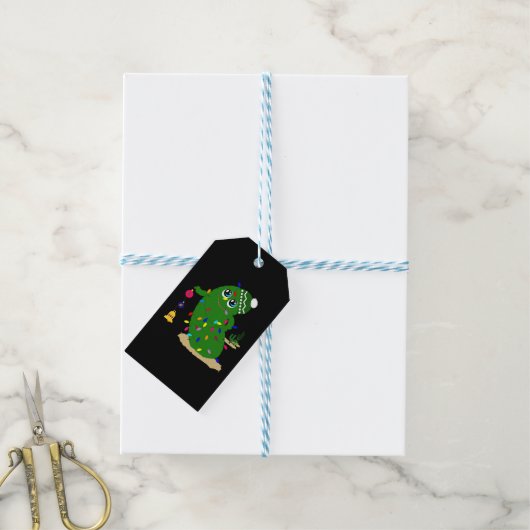 kerstcactus cadeaulabel (Met Touw)