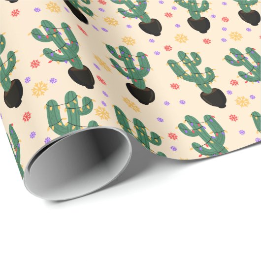 Kerstcactus Cadeaupapier (Rol Hoek)
