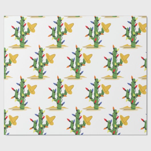 Kerstcactus Cadeaupapier (Vlak)