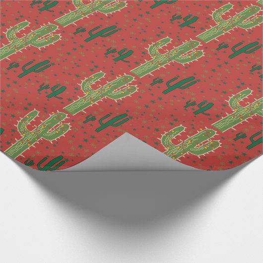 Kerstcactus Cadeaupapier (Hoek)