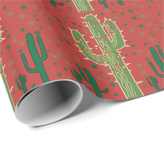 Kerstcactus Cadeaupapier (Rol Hoek)