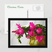 Kerstcactus close-up feestdagenkaart (Voorkant / Achterkant)