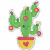 Kerstcactus, Cutcactus, kerstversieringen Sticker (Voorkant)