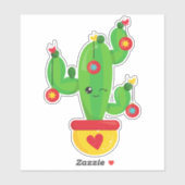 Kerstcactus, Cutcactus, kerstversieringen Sticker (Vel)