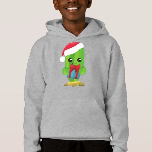 Kerstcactus, Cute Cactus, Santa Hat, Gifts (Voorkant)