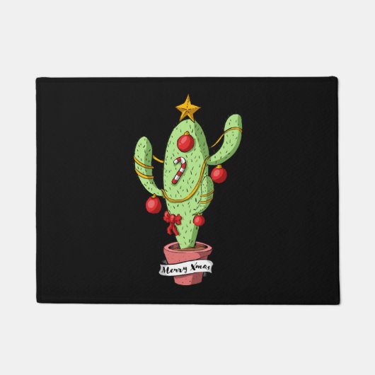 kerstcactus deurmat (Voorkant)