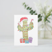 Kerstcactus Feestdagenkaart (Staand voorkant)