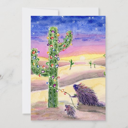 Kerstcactus Feestdagenkaart (Voorkant)