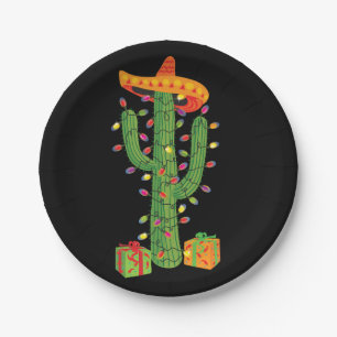 Kerstcactus Feliz Navidad-borden Papieren Bordje