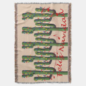 Kerstcactus Feliz Navidad Deken (Voorkant Verticaal)