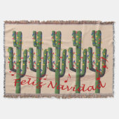 Kerstcactus Feliz Navidad Deken (Voorkant)