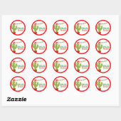 Kerstcactus Feliz Navidad Ronde Sticker (Vel)