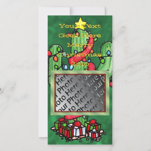 Kerstcactus fotokaart feestdagenkaart (Voorkant)