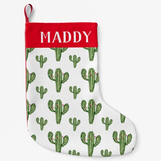 Kerstcactus - Gepersonaliseerde kerststop Kleine Kerstsok (Voorkant)