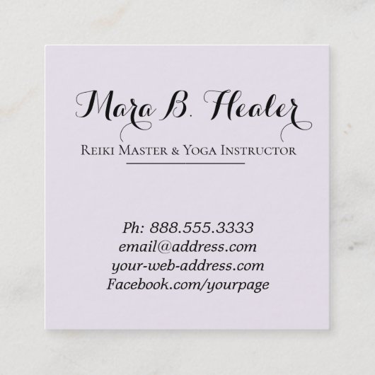 *~* Kerstcactus Healer Floral Reiki Yoga Vierkante Visitekaartje (Achterkant)