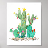Kerstcactus Holiday Southwest Western Poster (Voorkant)