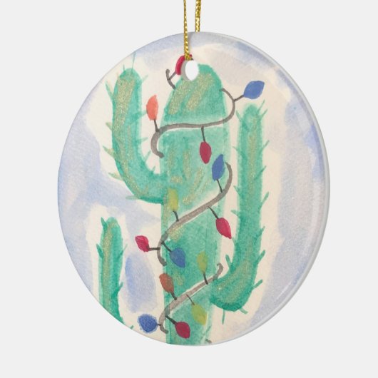 Kerstcactus Keramisch Ornament (Links)