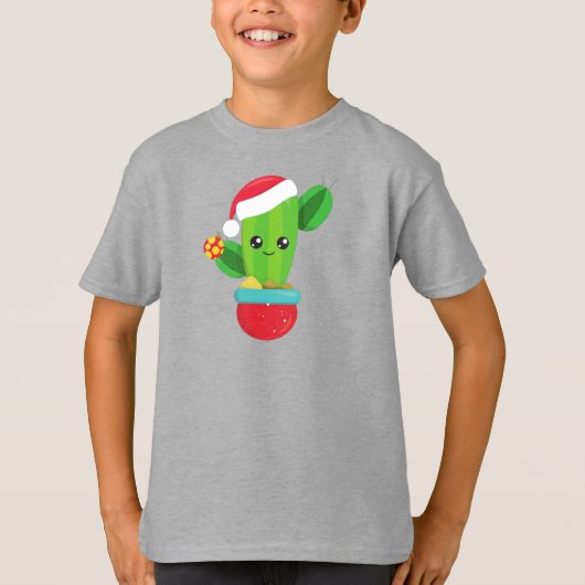 Kerstcactus, kerstkerstkerstkerstboomschildering t-shirt (Voorkant)