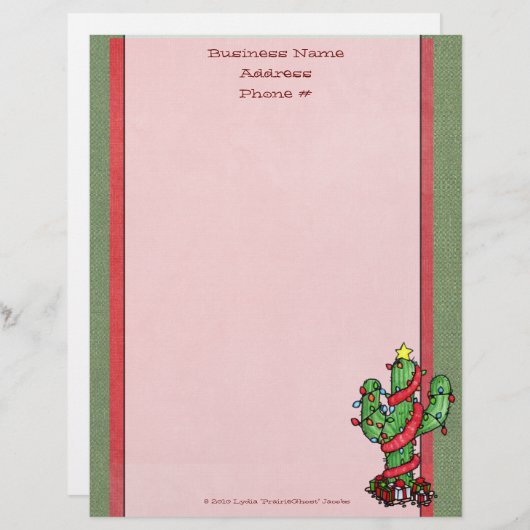 Kerstcactus Letterhead (Voorkant / Achterkant)