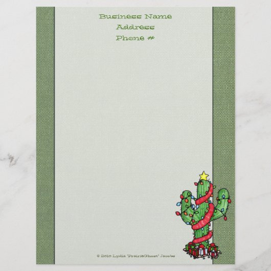 Kerstcactus Letterhead Custom Briefhoofd (Voorkant)