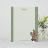 Kerstcactus Letterhead Custom Briefhoofd (Staand voorkant)