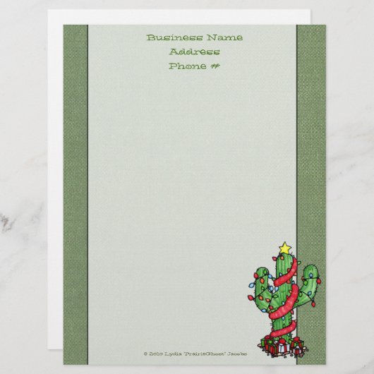 Kerstcactus Letterhead Custom Briefhoofd (Voorkant / Achterkant)