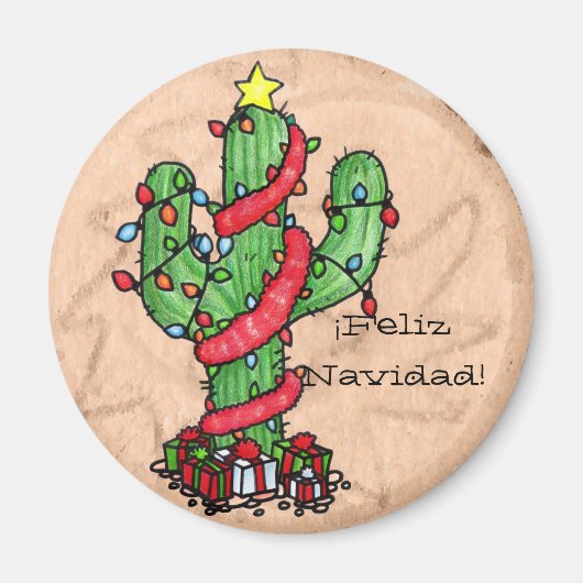 Kerstcactus Magnet (Voorkant)