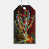 Kerstcactus met gloeilampen cadeaulabel (Voorkant)