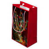 Kerstcactus met gloeilichten klein cadeauzakje (Achterkant Gekanteld)